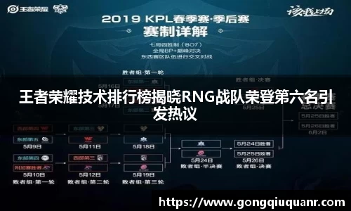 王者荣耀技术排行榜揭晓RNG战队荣登第六名引发热议